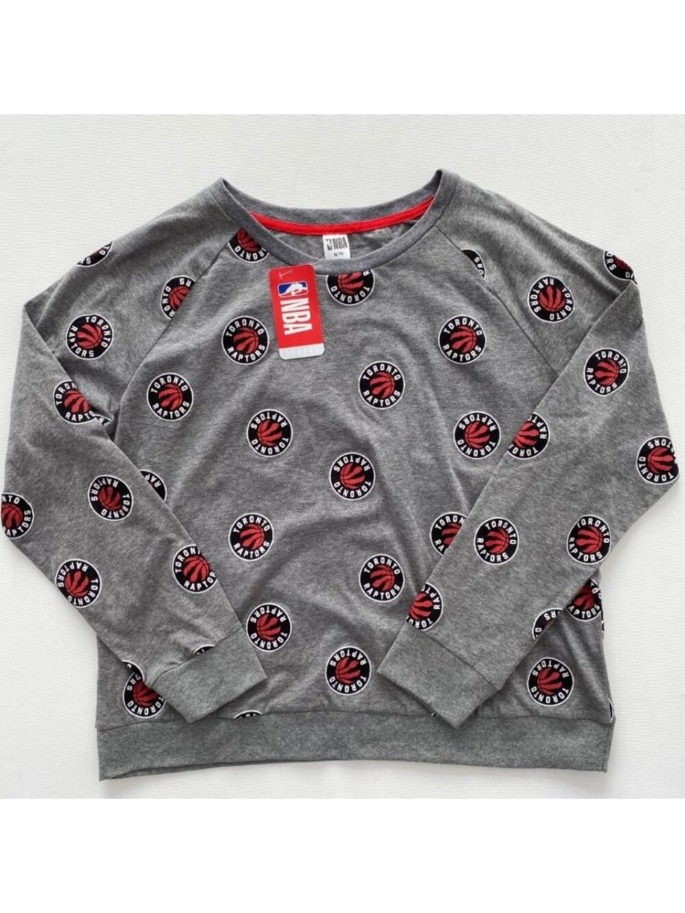NBA  Toronto Raptors Long Sleeve Print Top Grey